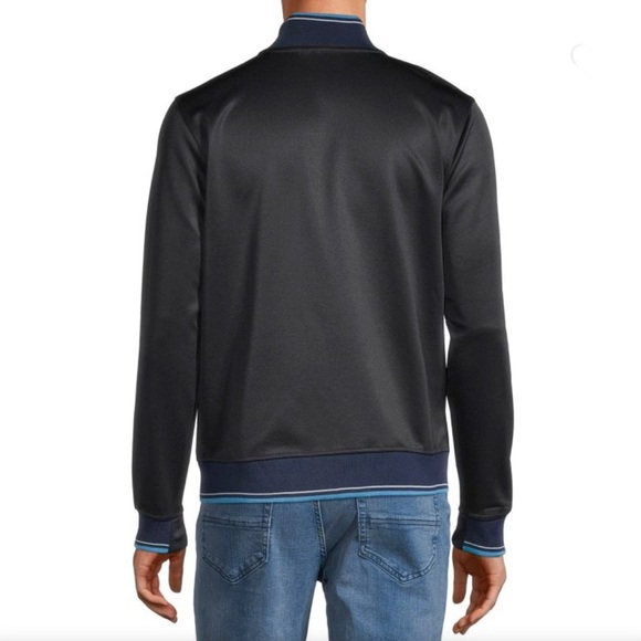 Ben Sherman Herringbone Bomber Jacket in Navy Size Small NWT - Picture 3 of 11